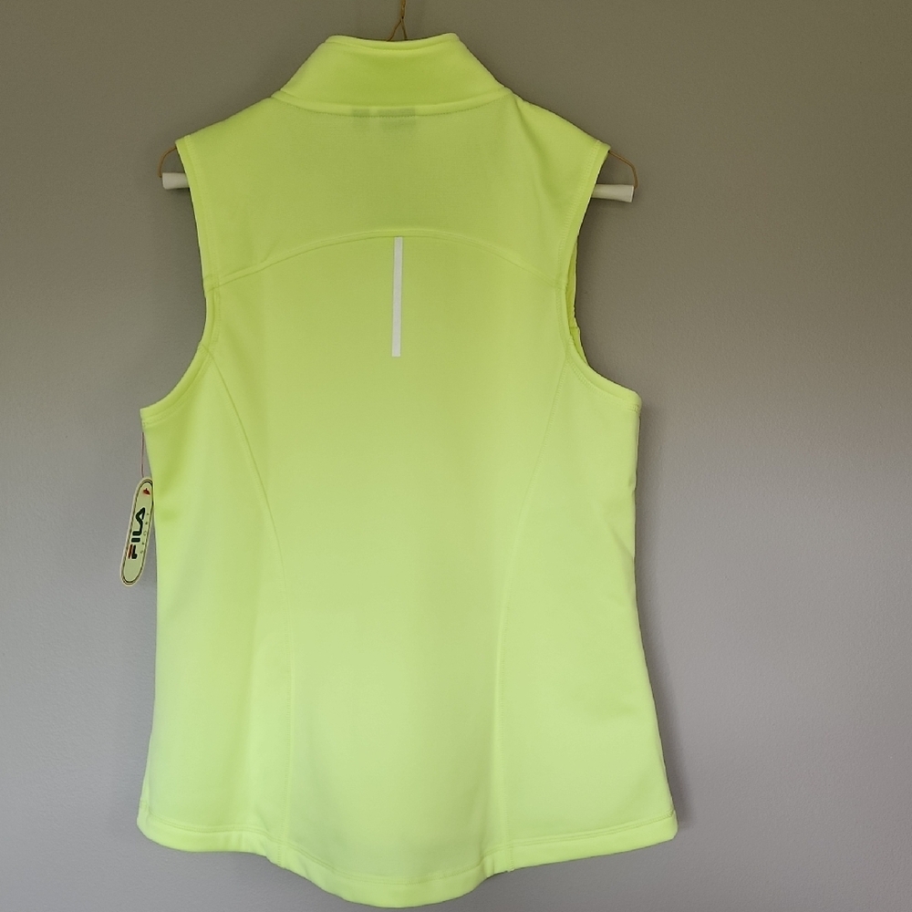 NEW Fila Women's Neon Yellow Quilted Vest / Size Medium - Picture 4 of 7